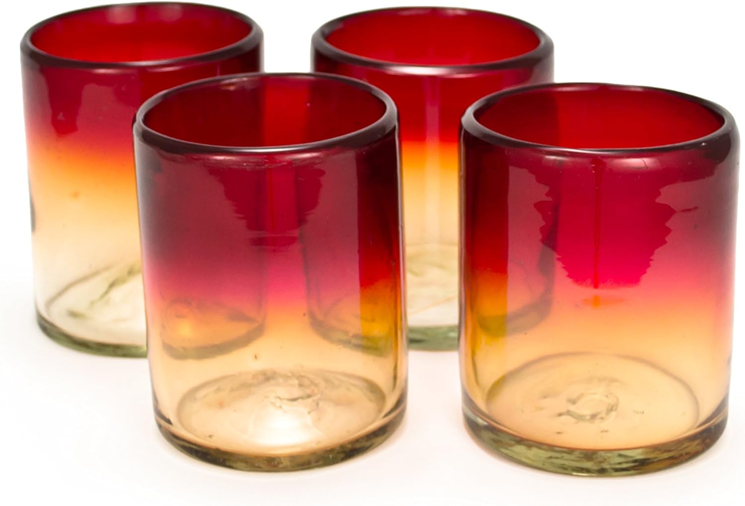 Bambeco Maya Red Recycled Tumbler Glass Set of 4 Amazon.ca Home