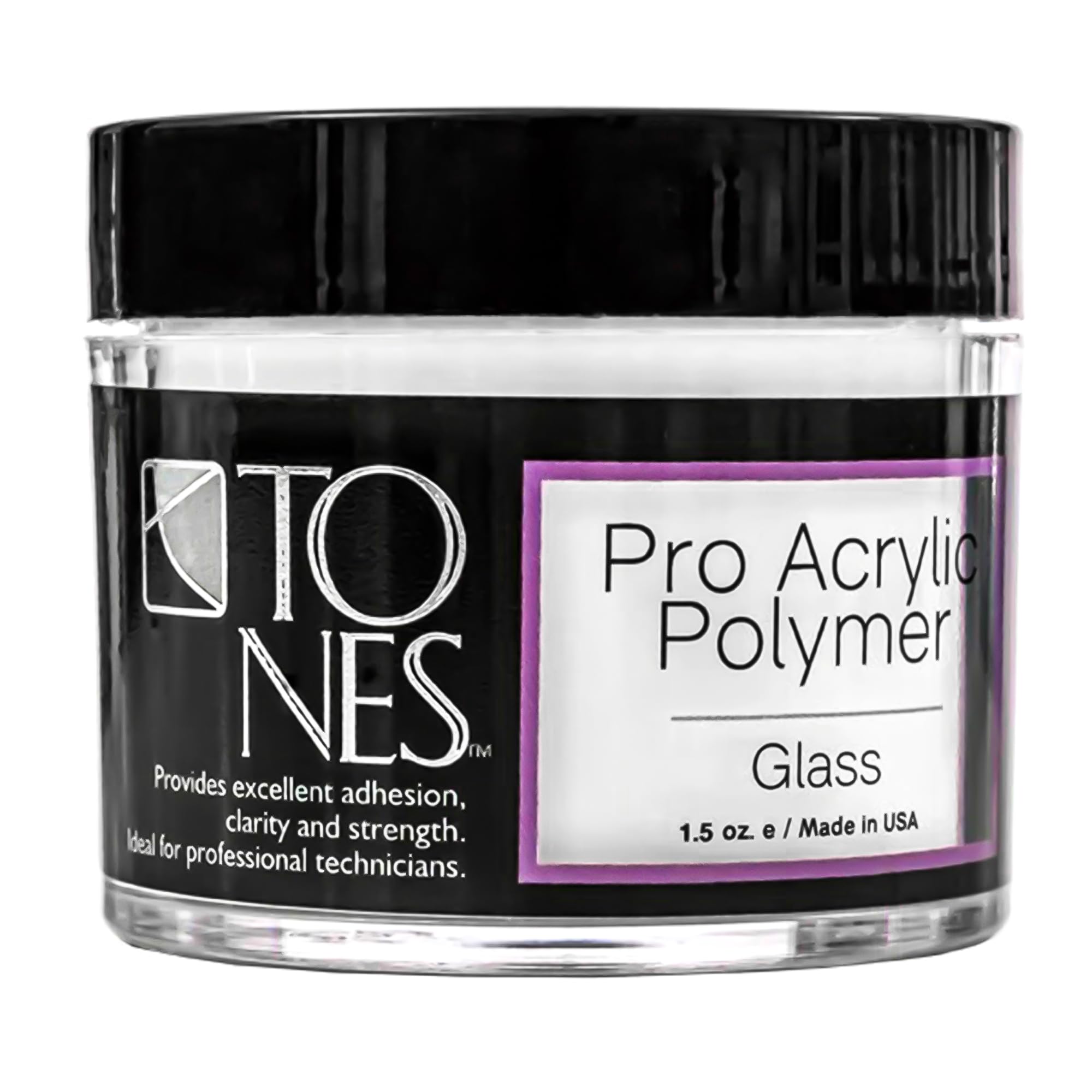 Photo 1 of Tones Pro Acrylic Powder Glass - Premium Acrylic Nail Powder for Professional Nail Design, Sculpting, and Nail Building - Salon-Quality Acrylic Nail Supplies (1.5 Fl Oz)