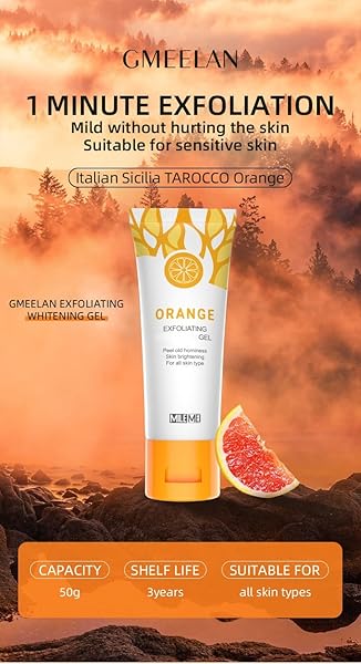 2 PCS ORANGE EXFOLIATING GEL, FACE AND BODY EXFOLIATING SCRUB GEL, DEEP CLEANSING MOISTURIZING FACIAL EXFOLIATOR.