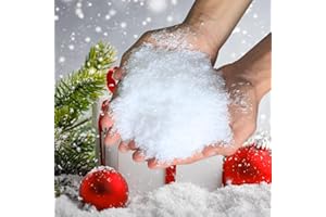 A AINOLWAY 25 Ounces Fake Snow for Christmas Village Display, Winter Displays - Artificial Instant Snow Dry Plastic Snowflakes Decoration for Holiday Decor Winter Displays