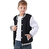 DHSPKN Kids Varsity Baseball Jacket Girls Boys Lightweight Sport Team Uniforms School Coat with Pocket,Black,10Years
