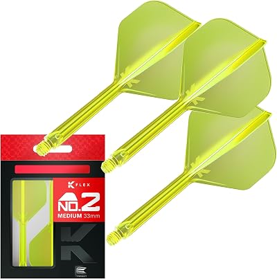 Target Darts K Flex Integrated No.2 Flight & Shaft Yellow Medium Pack 3