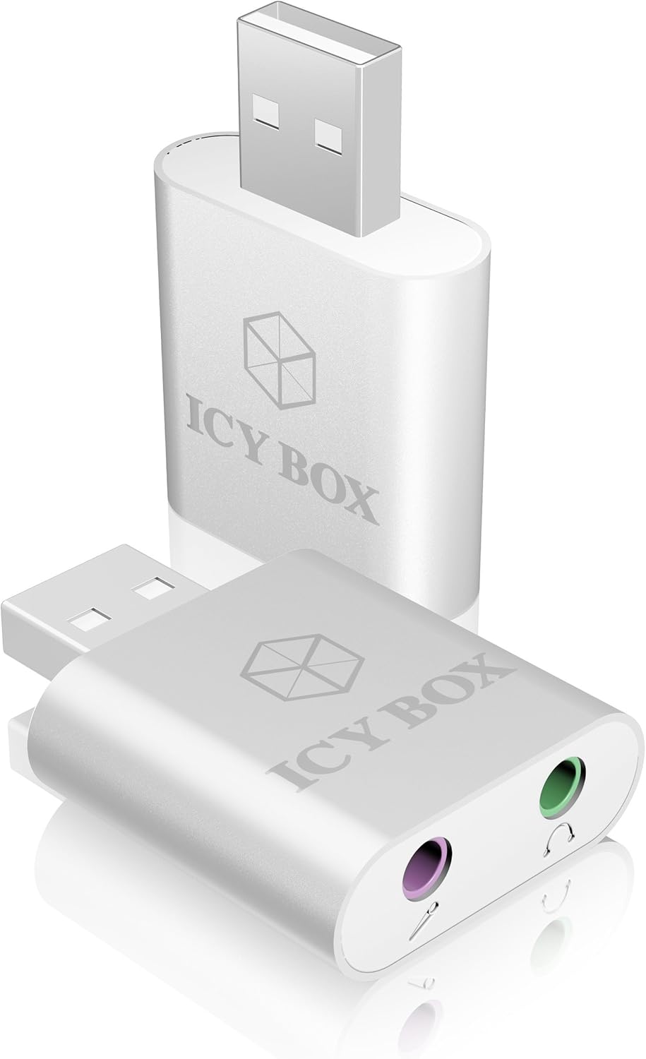 ICY BOX USB Audio Adapter - USB A/2 x 3.5mm Silver - Aluminium Housing - C-Media HS-100B Chipset - Image 5