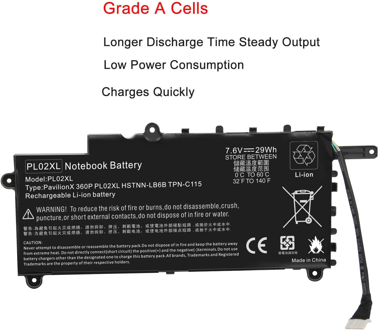 ARyee 3400mAh 7.6V PL02XL Battery Laptop Battery for HP Pavilion 11-n X360 11-N010DX 11-N014TU 11-N030TU Notebook - Image 5
