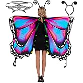 PinkUnicoon Butterfly Wings for Women, Halloween Butterfly Wing Cape for Adults, Halloween Costume Woman Fairy Cape Cloak