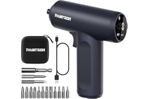 LUFF Electric Screwdriver Set, 4V Cordless Rechargeable Screwdriver with Digital Display 8 Settings, 5 N.m Torque, 2000 mAh Battery USB-C, Storage Bag, LED Light, 15 Bits for Furniture/Electrical Repairs