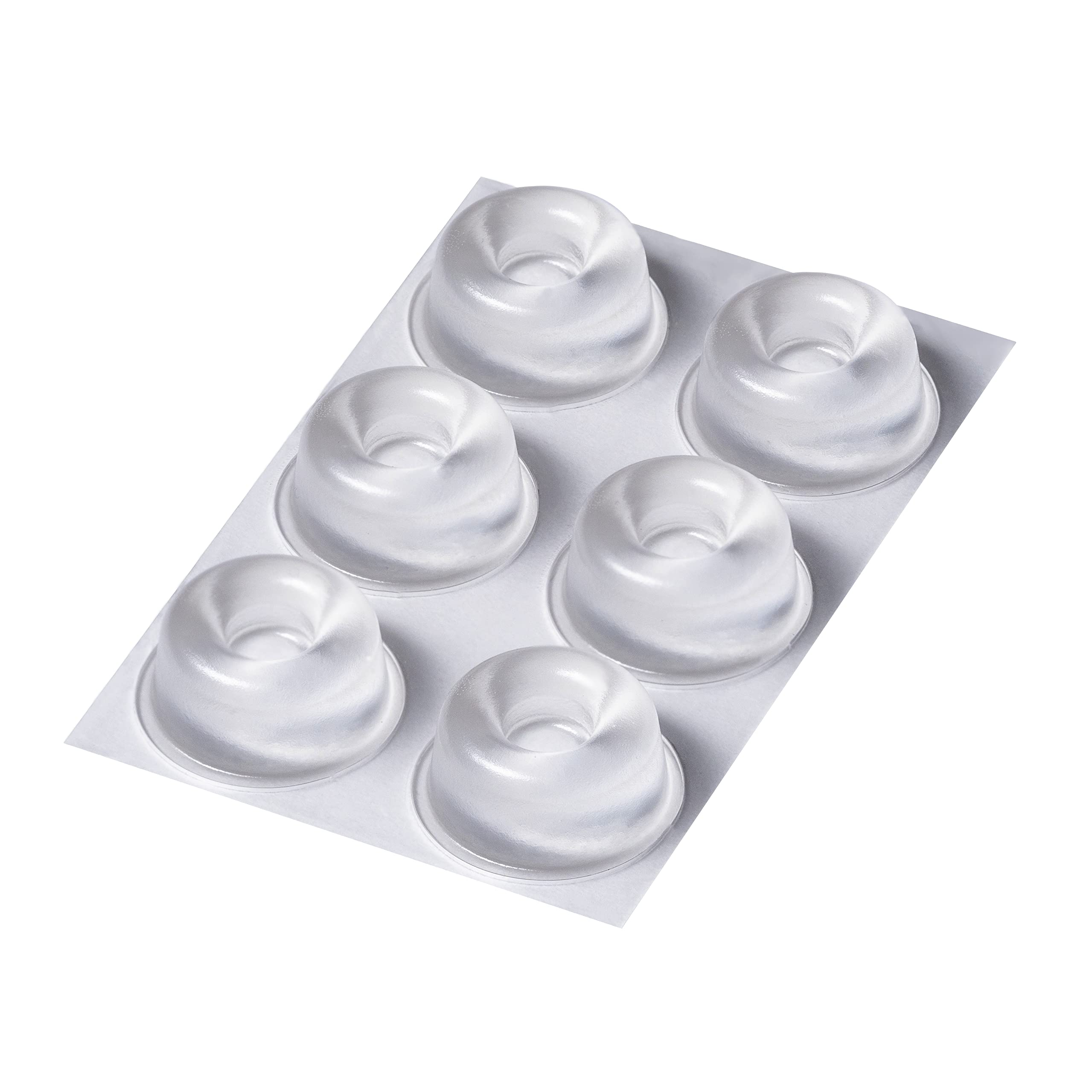 Happy Bananas Self-Adhesive Clear Recessed Bumpers, Wall Protectors, Rubber Feet for Furniture, Electronics, Skirting Boards (6)