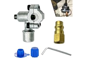 icykale 2 PCS Automotive Bullet Piercing Valve Kit with Dust Cap, R12 to R134A Conversion Hose Refrigeration Tank Tap for 7/16" Low Port, Fits 1/4" 5/16" 3/8" OD Pipes, Universal for Cars (Silver)