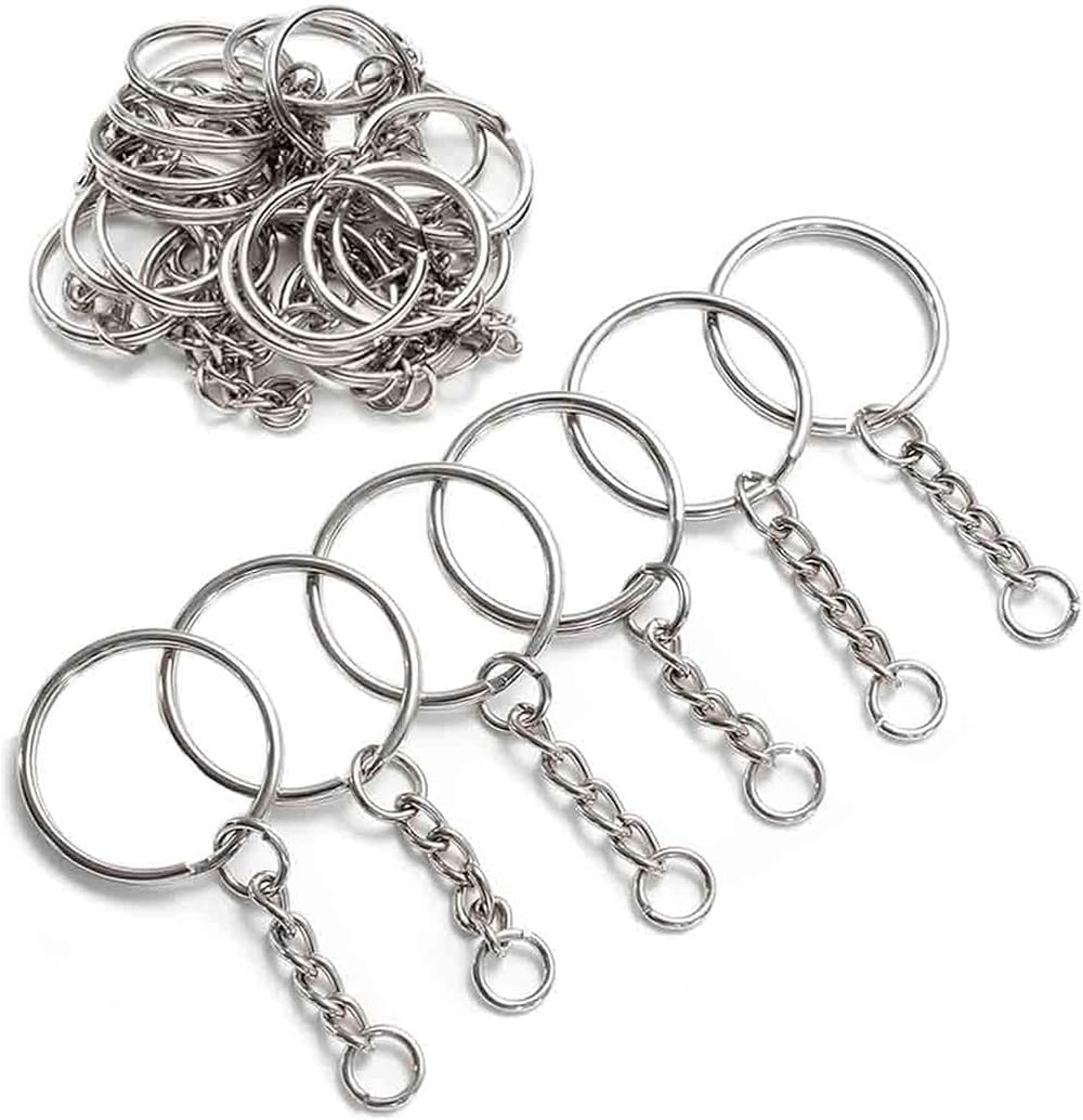 YHYZ Keychain Ring Set 60 Sets Splits Key Ring Hoops 25mm Chain Jumper Rings