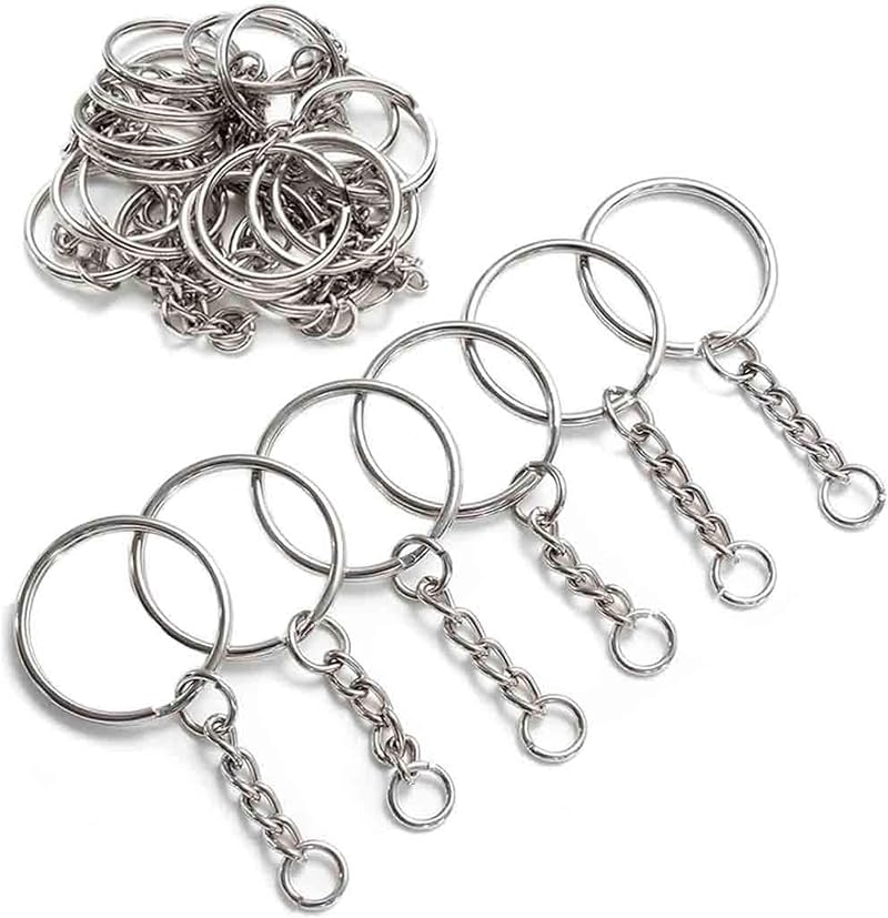 YHYZ Keychain Ring Set 60 Sets Splits Key Ring Hoops 25mm Chain Jumper Rings