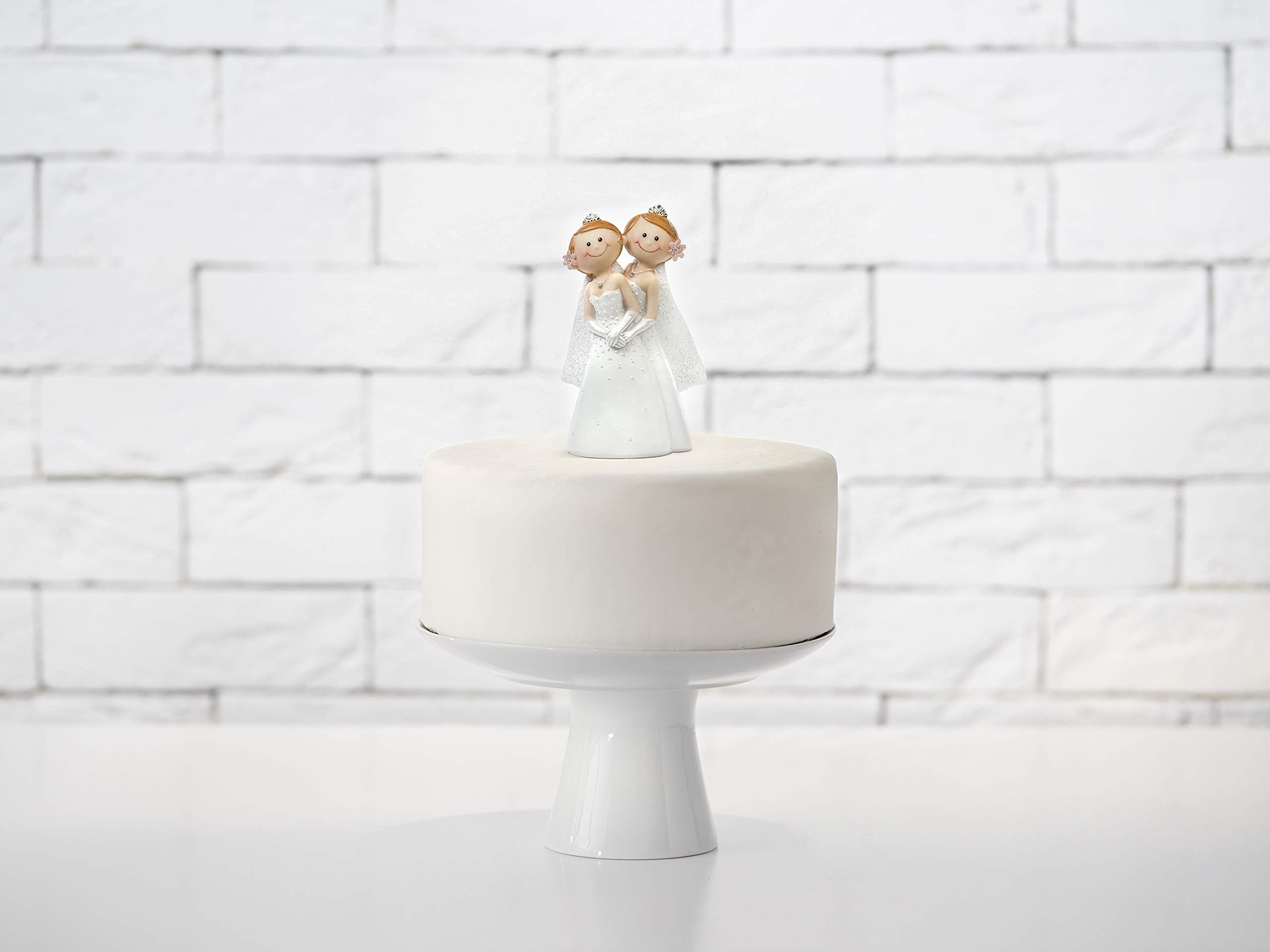 PartyDeco - PF53 Wedding Civil Union Wedding Cake Cake Decoration Figurine White