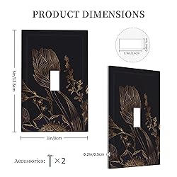 ShinyLuck Boho Line Flowers 1 Gang Light Switch