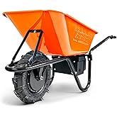 SuperHandy Electric Wheelbarrow Utility Cart, 48V, Power Wagon, Garden Cart | Battery powered utility cart for soil, rocks, tools and yard loads; power dump supports garden and jobsite hauling;
