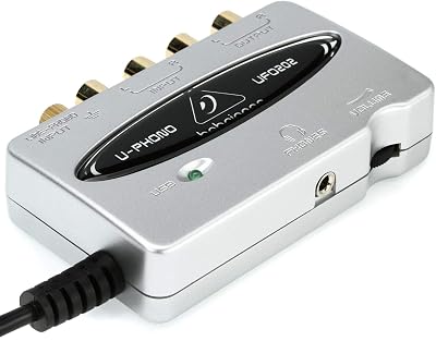 Behringer U-PHONE UFO202 Audiophile USB/Audio Interface with Built-in Phono Preamp for Digitalizing Your Tapes and Vinyl Records