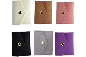 Mini Travel Jewelry Bags, 4-Pack or 6-Pack Microfiber Leather Foldable Jewelry Pouches with Snap Button, Color Set for Rings 