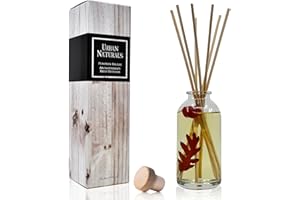 Urban Naturals Pumpkin Brulee Scented Sticks Reed Diffuser Oil Set | Fall & Winter Home Scent | Creamy Pumpkin Pie, Nutmeg & French Vanilla | Beautiful Autumn Home Decor | Great Gift Idea