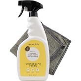 Remooble Dry Erase Whiteboard Cleaner Spray &amp; Microfiber Cleaning Cloth - Safely Removes Tough Stains and Ghosting, 23 oz.