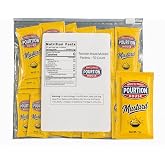 Pourtion House Mustard Packets (7g) - Gift Assortment - 50 Count Single Serve - Mustard Condiment Packs with 8 x 8 inch Food Safe Slide Seal Bag