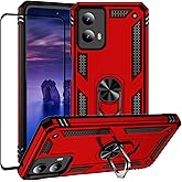 for Motorola Moto G 5G 2024 Case with Screen Protector,Hybrid Heavy Duty Military Protective Shockproof Armor Dual Layer Prot