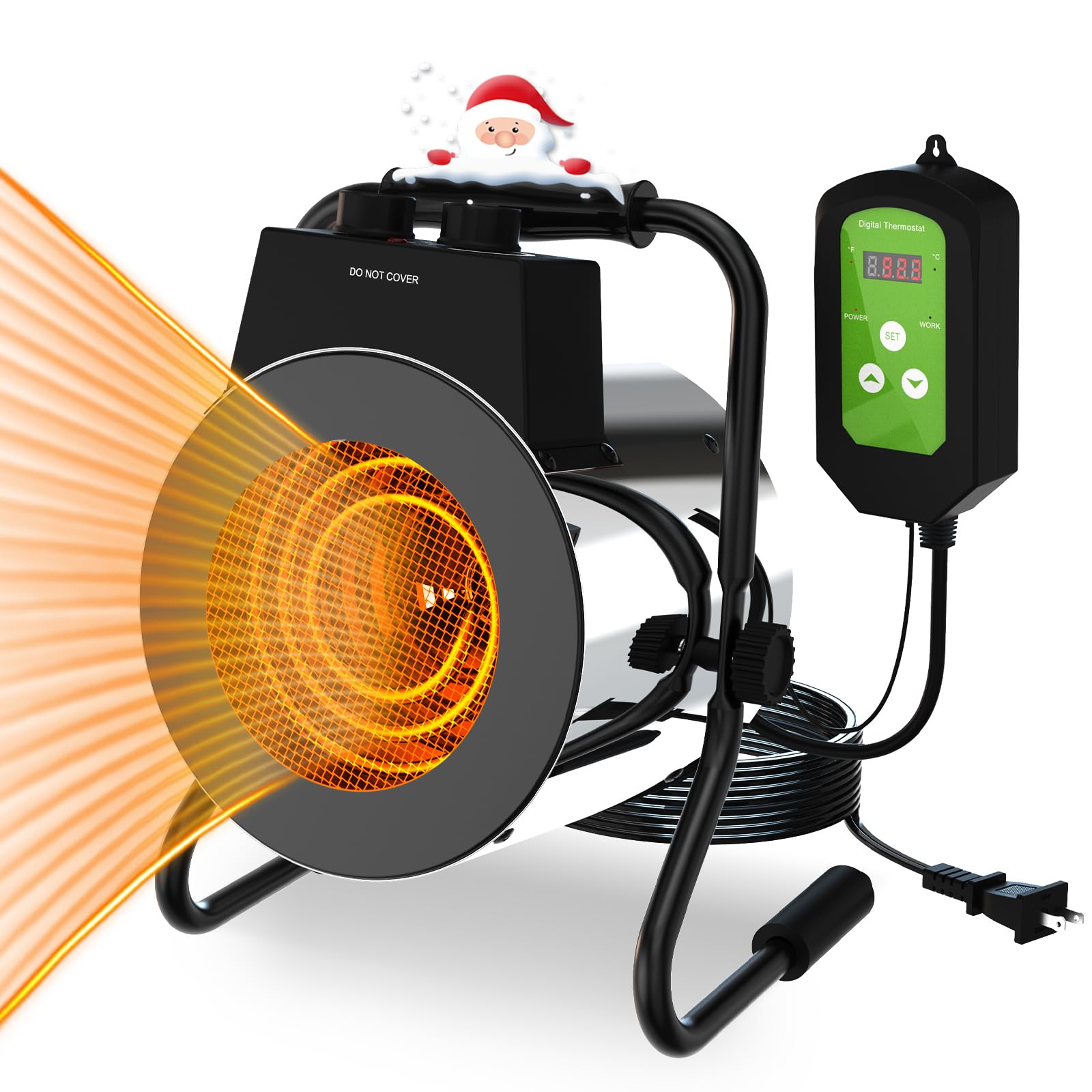 Photo 1 of **SEE NOTES** Buyplus Greenhouse Heater, 1500W Outdoor Heaters for Patio, Overheat Protection & 3S Fast Heating, Electric Space Heater for Greenhouse, Patio, Garage, Flower Room, Silver