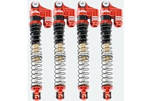 GENERIC Powerhobby 1/24 Axial SCX24 Aluminum 58mm Long Travel Shocks (Red)