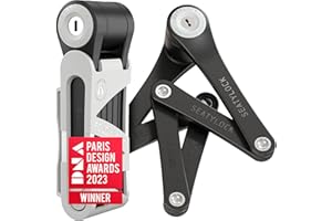 Seatylock FoldyLock Mini Folding Bike Lock - Patented Lightweight Bicycle Lock - Heavy Duty Anti Theft Guard with Key for Electric Scooter & City Bikes