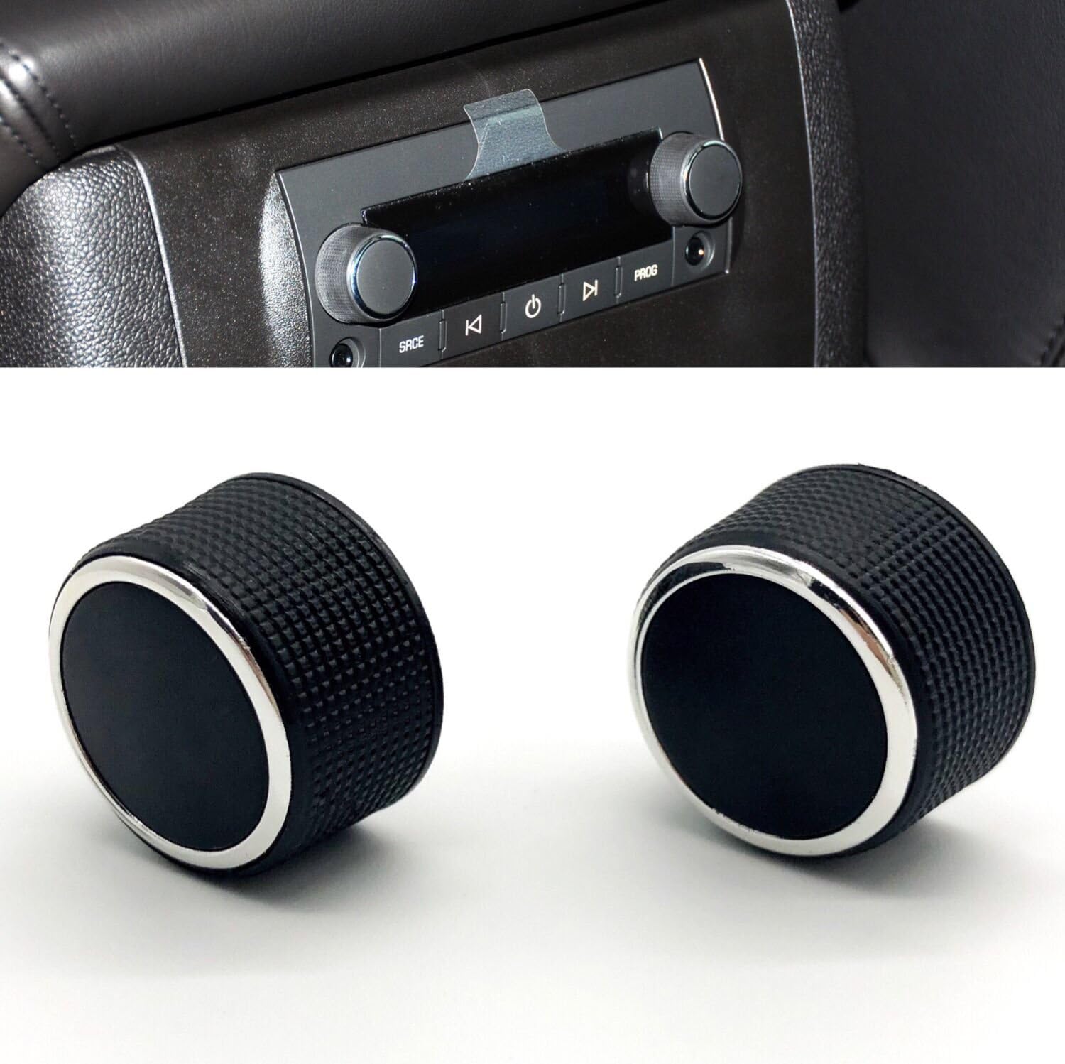 Kerman 2 PC Rear Radio Audio Volume Control Knob Dial Tuner for 07-13 Chevy Tahoe Chevrolet Silverado GMC Acadia Sierra Denali Yukon GM 22912547 Radio Repair Kit Replacement Button.: Automotive