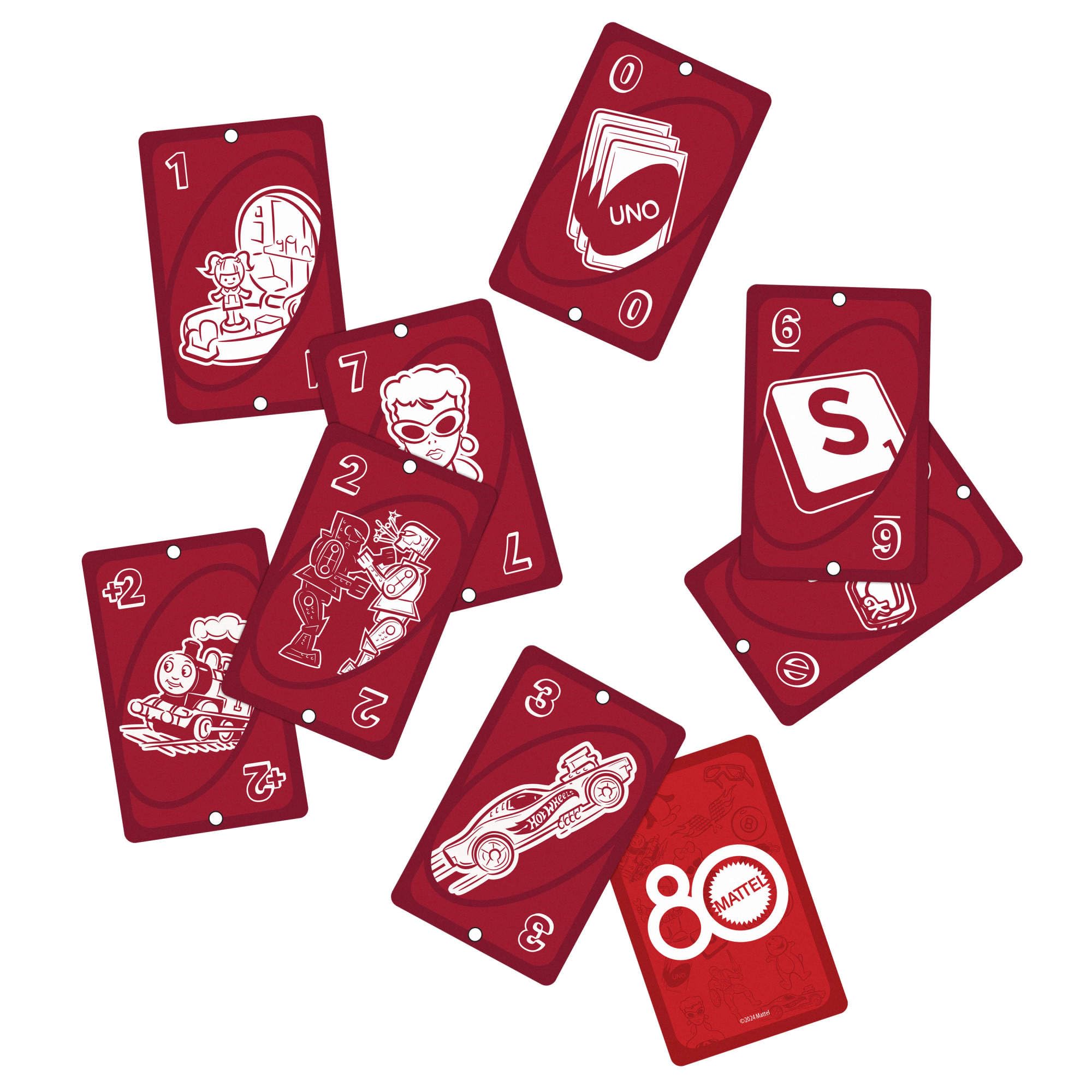Mattel Games, UNO Mattel Ruby Red-Version Kartenspiel für Kinder, Erwachsene und Familien, Spieleabende, Reisen, Camping und Parties, JGK30 2