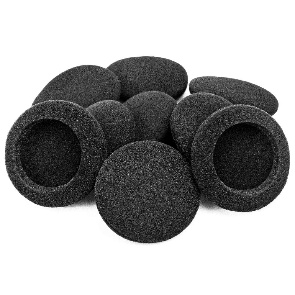Ganbary 10 PACK Foam Earbud Replacement Earpads Sponge Cushions for Earphones, Size 50mm, Black