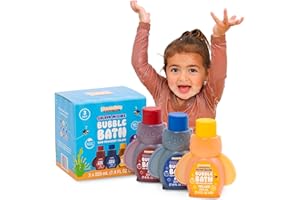 Honeysticks Kids Bubble Bath 3 Pk (Blue, Red, Yellow): Non-Toxic, Plant Based, Non Irritating - Changes Water Colour and Crea