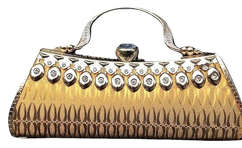 Womensky Latest designer Bridal/Wedding/Party Golden Clutch Purse Sling bag/Golden crossbody bag for Women and Girls stylish trendy - Golden Color