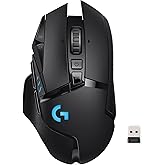 Logitech G502 LIGHTSPEED Wireless Gaming Mouse, HERO 25K Sensor, 25,600 DPI, RGB, Adjustable Weights, 11 Programmable Buttons