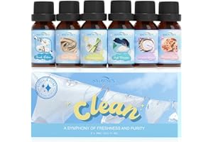 SNOWSEN Clean Essential Oil Set, Laundry Fragrance Oils for Diffuser, Home, Candle & Soap Making, Fresh Cotton, Fresh Linen, 