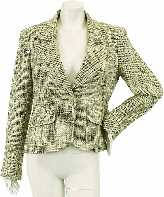 Amazon シャネル Chanel ツイード ジャケット ベージュ グリーン 42 03p レディース 中古 コート ジャケット 通販