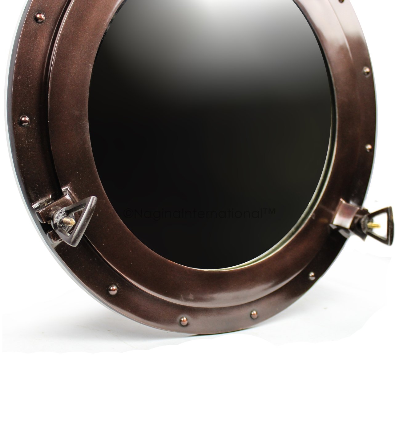 Nagina International Rectangular Aluminum Porthole Mirror Metal Home