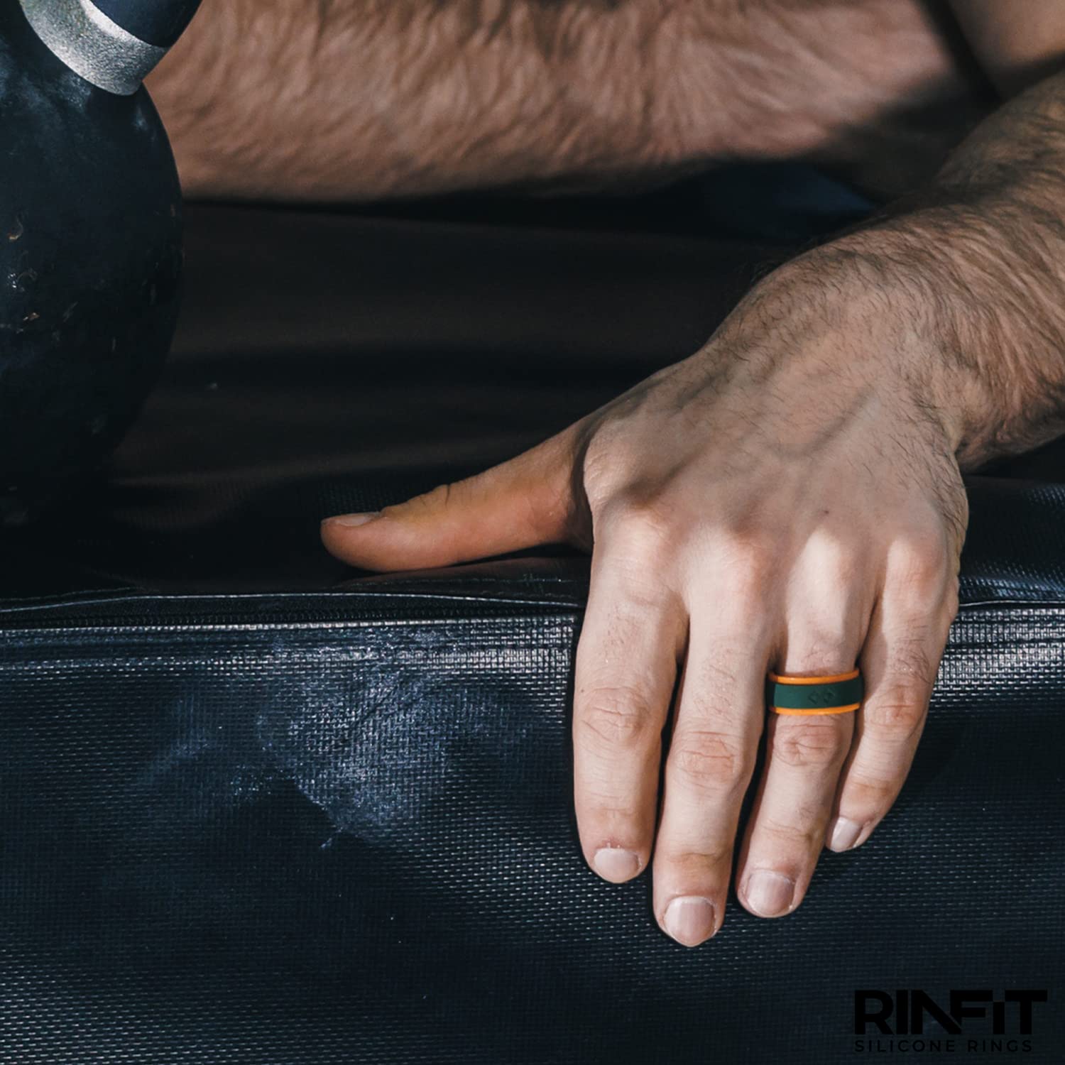 Rinfit Silicone Rings for Men 9mm Wide, 2mm Thick - Mens Rubber Wedding Bands - Infinity Ring with 2 Layers - Patented Design