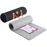Rdutuok 60 x 22 inches Wool Pressing Mat for Quilting Large Size New Zealand Wool Mat with Scissors, Tape,Felt Storage Case,I