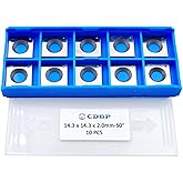CDBP 14.3mm Square Carbide Inserts Cutters Knives with 2 Cutting Edge 14.3×14.3×2.0mm-50° for King Canada/Rikon/Cutech/Crafte