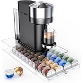 Coffee Pods Holder Acrylic Drawer Compatible with Nespresso Vertuo Capsules And Dolce Gusto Capsules 40 Pods Storage upgrade