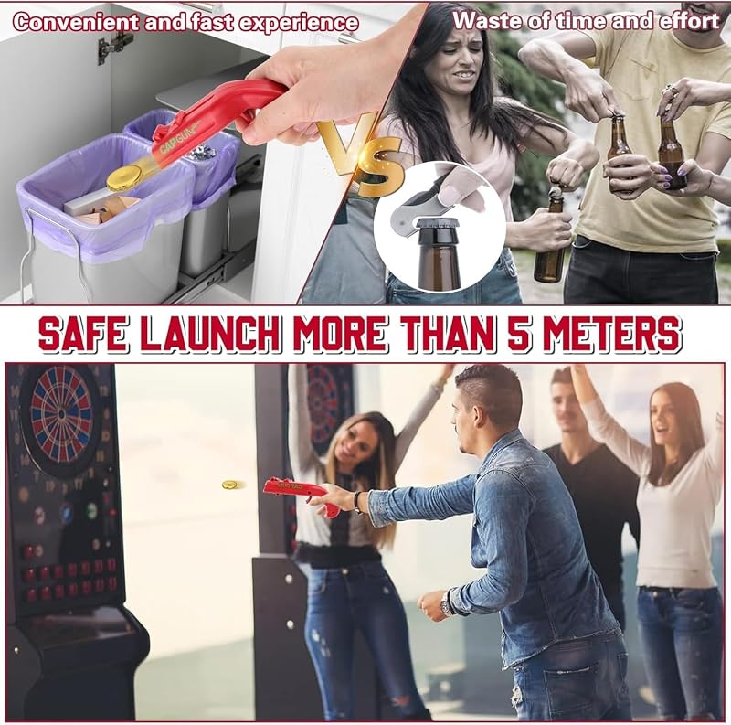 3 Stück Cap Gun,Flaschenöffner Lustig, Kronkorken Pistole, Bierdeckelpistole, Cap Gun Flaschenöffner Pistole, Gadgets für Männer für Zuhause Bar Party Trinken und Spie — Foto 4 von 7