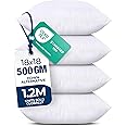 Utopia Bedding Throw Pillows (Set of 4, White) – 18 x 18 Inches Down Alternative Pillows for Bed, Sofa, and Couch - Fluffy De