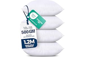 Utopia Bedding Throw Pillows (Set of 4, White) – 18 x 18 Inches Down Alternative Pillows for Bed, Sofa, and Couch - Fluffy De