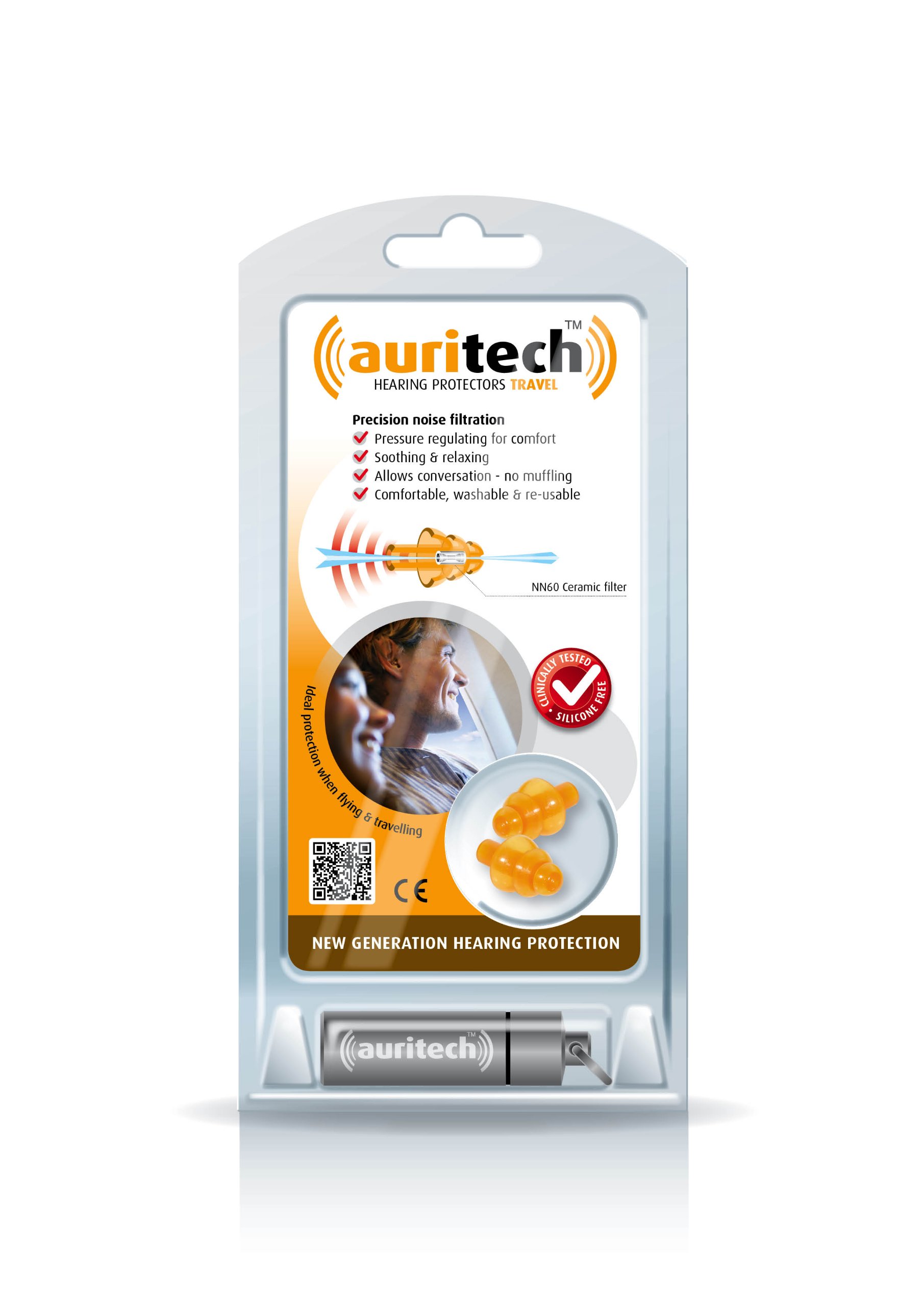 AURITECH"Travel" Earplugs - Intelligent Hearing Protection for Flying and Travelling