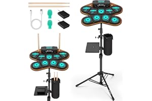CAHAYA Electric Drum Pad Kids - Electronic Drum Set 9-Pads with Dual Speakers MIDI Portable Electric Drum Kit for Beginners G