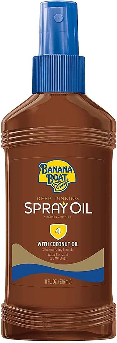 Banana Boat Dark Tanning Oil Spray SPF 4, 8 oz - Deep Tan, Water Resistant