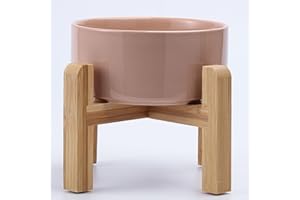 Petygooing Khaki Elevated/Raised Ceramic Dog Bowl for Small Breeds, Dog Food Water Dish with Stand,Pet Feeding Bowl with Anti Slip Rubber for Cats and Small Dogs Puppy 13.5 OZ (5.1In / 1.7 Cups)