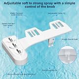 Hibbent Bidet Toilet Seat Attachment Dual Nozzle Hot Cold Water Non-Electric view 3