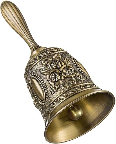 Eruinfang Metal Service Bell Vintage Carved Design for School Wedding Party