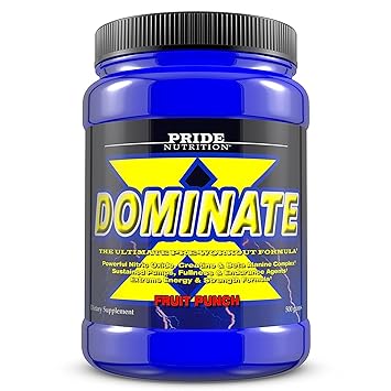Pride Nutrition Dominate X Pre Workout Supplement 500g Nitric Oxide Creatine Pre Workout Drink For Energy And Endurance For Men And Women 25