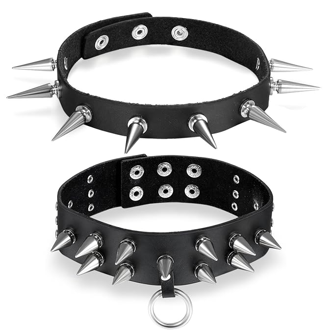 Aroncent 2/3/4/5PCS Herren Damen Choker Punk Rock Halskette Schädel Nieten Choker Kette Leder Halsband Verstellbar Hoker Hals